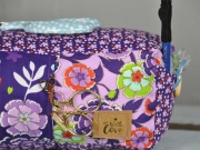 Baumwollstoff Blumen Knospen Bl�tter, flieder lila