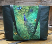 Vintage Lederimitat gepr�gte Optik, dunkelgr�n