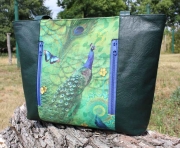 Vintage Lederimitat gepr�gte Optik, dunkelgr�n