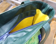 Vintage Lederimitat gepr�gte Optik, dunkelgr�n