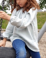 Musselin Double Gauze silberne Punkte, mint