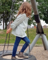 Musselin Double Gauze silberne Punkte, mint