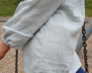 Musselin Double Gauze silberne Punkte, mint