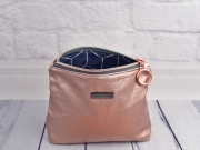 Lederimitat Schlangenpr�gung, altrosa metallic