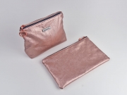 Lederimitat Schlangenpr�gung, altrosa metallic