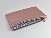 Lederimitat Schlangenpr�gung, altrosa metallic