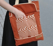 Dekostoff Leinenlook uni, terracotta meliert