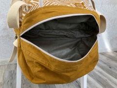 Dekostoff Leinenlook Zickzack grafisches Muster, ocker