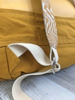 Dekostoff Leinenlook Zickzack grafisches Muster, ocker