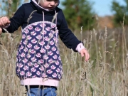 Jersey Igel Blumen Herzen, dunkelblau