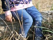 Jersey Igel Blumen Herzen, dunkelblau