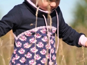 Jersey Igel Blumen Herzen, dunkelblau