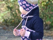 Jersey Igel Blumen Herzen, dunkelblau