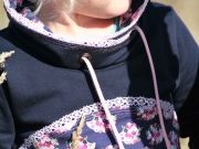 Jersey Igel Blumen Herzen, dunkelblau