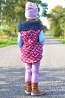 RESTST�CK 32 cm Jersey Igel Blumen Herzen, beere