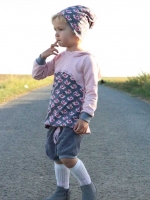 Jersey Igel Blumen Herzen, grau
