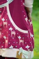 Jersey Rehe Blumen Herzen, beere