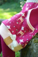 Jersey Rehe Blumen Herzen, beere