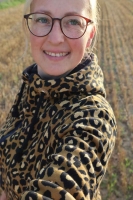 Alpenfleece Sweatstoff Leopardenmuster, schwarz ocker