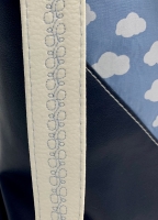 Baumwollstoff Wolken, wei� hellblau