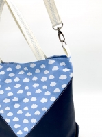 Baumwollstoff Wolken, wei� hellblau