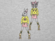 RESTST�CK 57 cm French Terry Hasen Rollerskates Panel Stenzo, grau