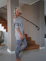 Wildlederimitat kleines Leomuster, grau