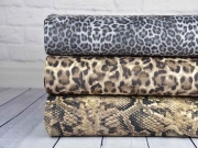 Wildlederimitat Schlangenmuster Snake Print, braun