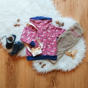 Sweatstoff Eisb�ren B�ume, dunkles altrosa