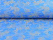 Softshell Stoff Camouflage reflektierend, silbergrau himmelblau