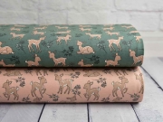 Jersey kleine Rehe Rehkitz Zweige, mattes dunkelgr�n