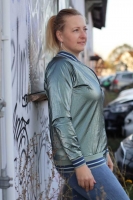 Jackenstoff Blousonstoff metallisch gl�nzend, altmint