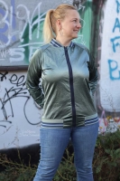 Jackenstoff Blousonstoff metallisch gl�nzend, altmint