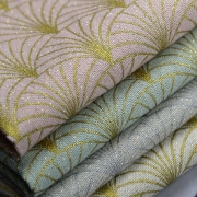 Dekostoff Gold Metallic Glitzer uni meliert, cremewei�