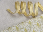 Dekostoff Gold Metallic Glitzer uni meliert, cremewei�