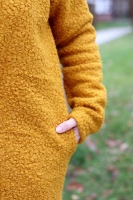 dicker Boucle Stoff Schafsfell Look, ocker