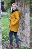 dicker Boucle Stoff Schafsfell Look, ocker