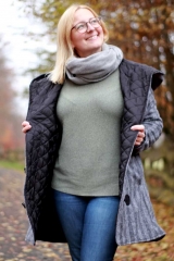 Mantelstoff Jacquard Fischgr�t angeraut, grau