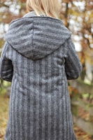 Mantelstoff Jacquard Fischgr�t angeraut, grau