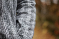 Mantelstoff Jacquard Fischgr�t angeraut, grau