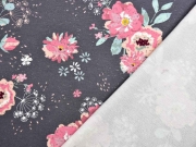 Sweat French Terry Blumen, altrosa dunkelgrau