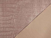 Lederimitat Krokodilhaut Pr�gung, altrosa metallic