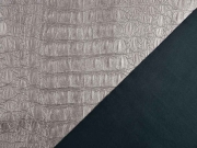 Lederimitat Krokodilhaut Pr�gung, taupe metallic