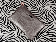 Lederimitat Krokodilhaut Pr�gung, taupe metallic