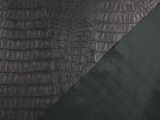 Lederimitat Krokodilhaut Pr�gung, schwarz