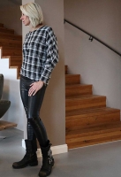 Lederimitat Krokodilhaut Pr�gung, schwarz