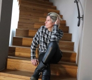 Lederimitat Krokodilhaut Pr�gung, schwarz