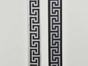 Jacquard Webband Labyrinth Greek Style, schwarz wei�