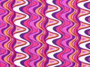 Jersey Wellenmuster, pink/lila/orange