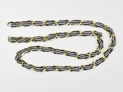 Taschenkette Gold mit Band 1m-St�ck, schwarz wei�